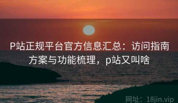 P站正规平台官方信息汇总：访问指南方案与功能梳理，p站又叫啥