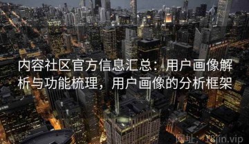 内容社区官方信息汇总：用户画像解析与功能梳理，用户画像的分析框架