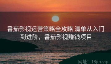 番茄影视运营策略全攻略 清单从入门到进阶，番茄影视赚钱项目