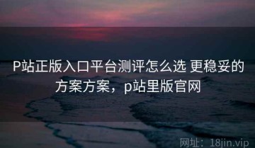 P站正版入口平台测评怎么选 更稳妥的方案方案，p站里版官网