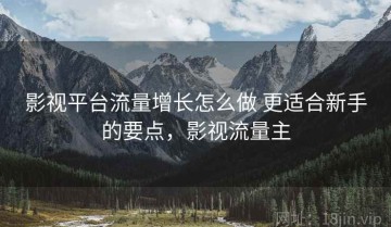 影视平台流量增长怎么做 更适合新手的要点，影视流量主