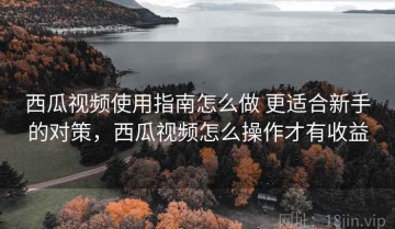 西瓜视频使用指南怎么做 更适合新手的对策，西瓜视频怎么操作才有收益