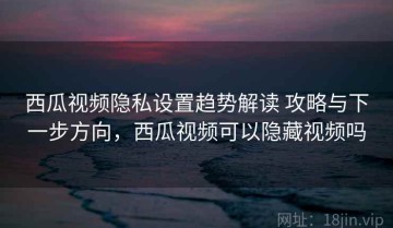 西瓜视频隐私设置趋势解读 攻略与下一步方向，西瓜视频可以隐藏视频吗