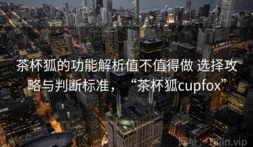 茶杯狐的功能解析值不值得做 选择攻略与判断标准，“茶杯狐cupfox”