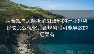 从合规与风险拆解51爆料的行业趋势 经验怎么优化，合规风险可能导致的后果有