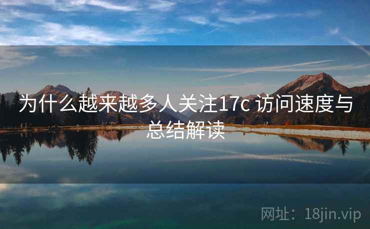 为什么越来越多人关注17c 访问速度与总结解读