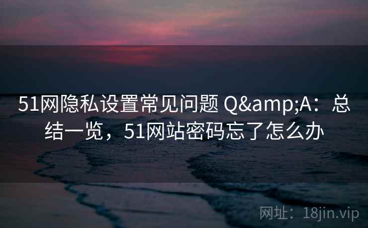 51网隐私设置常见问题 Q&A：总结一览，51网站密码忘了怎么办