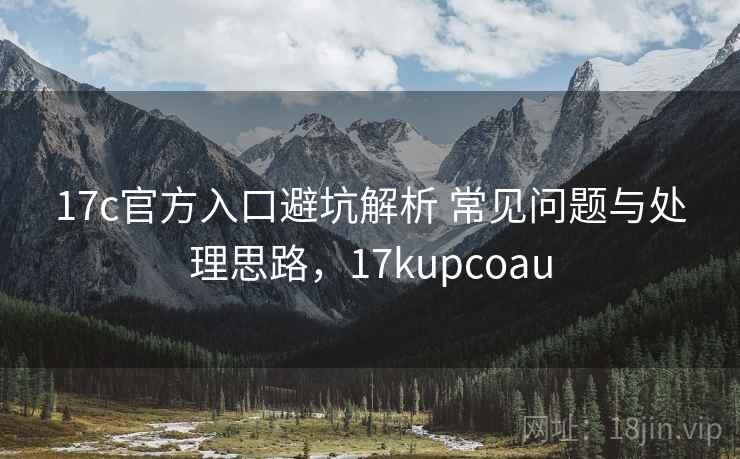 17c官方入口避坑解析 常见问题与处理思路，17kupcoau