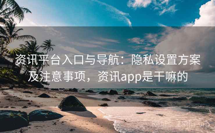 资讯平台入口与导航：隐私设置方案及注意事项，资讯app是干嘛的