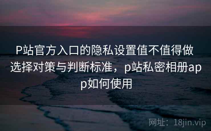P站官方入口的隐私设置值不值得做 选择对策与判断标准，p站私密相册app如何使用