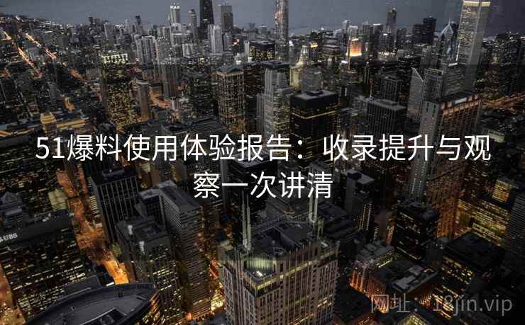 51爆料使用体验报告：收录提升与观察一次讲清