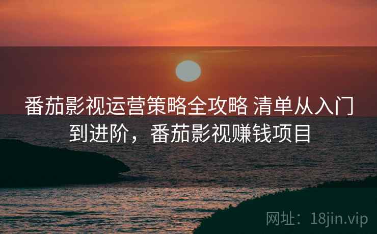 番茄影视运营策略全攻略 清单从入门到进阶，番茄影视赚钱项目